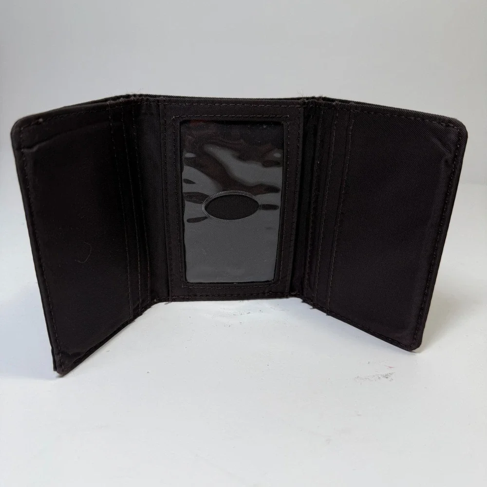 Big Skinny Mens Brown Minimalist Lightweight Trifold Utilitarian Canvas Wallet